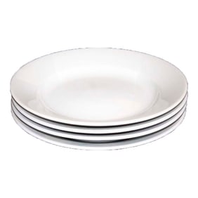 Apilco Classic Whiteware Porcelain Dinner Plates Made in France - Set of 4