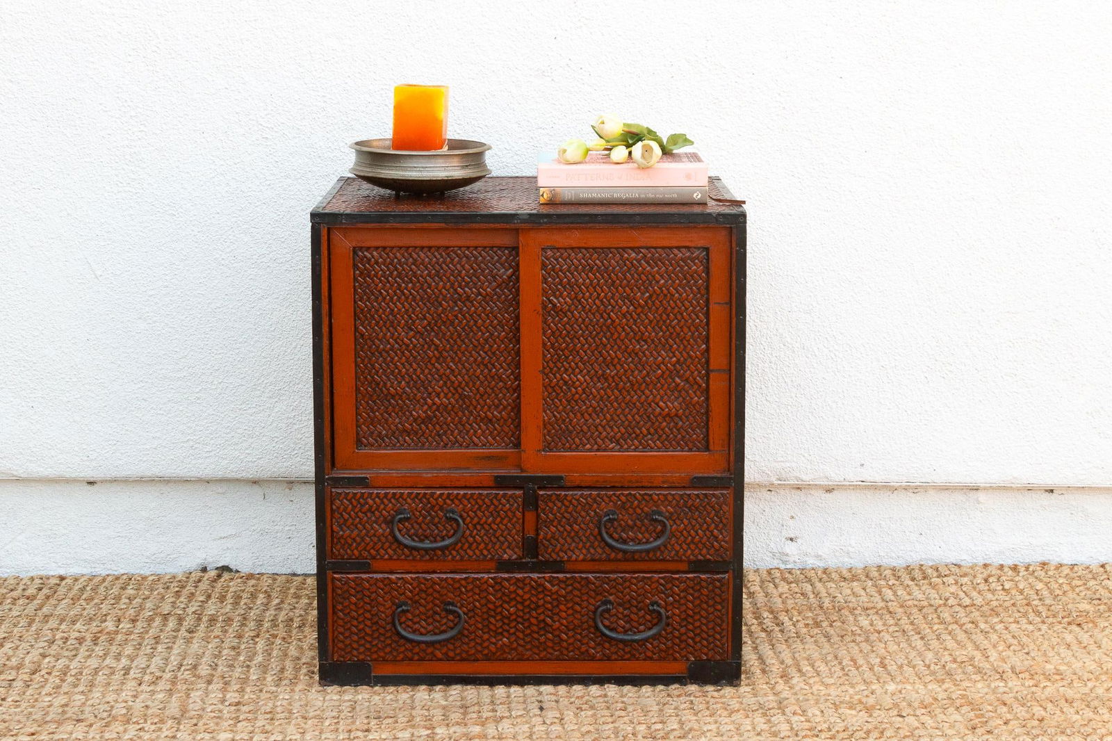 Mid-Century Japanese Faux Bamboo Tansu Chest - 10