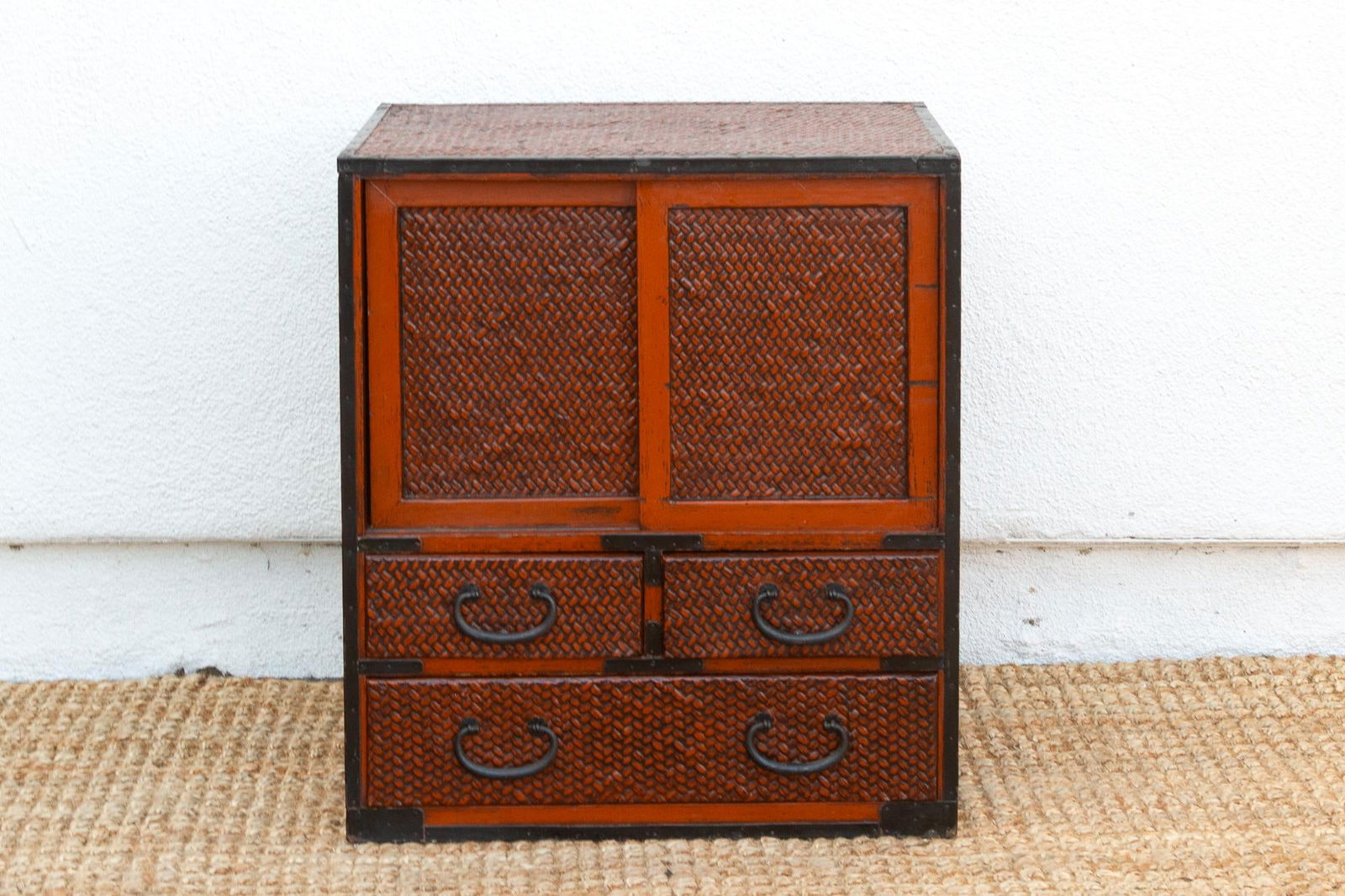 Mid-Century Japanese Faux Bamboo Tansu Chest - 3