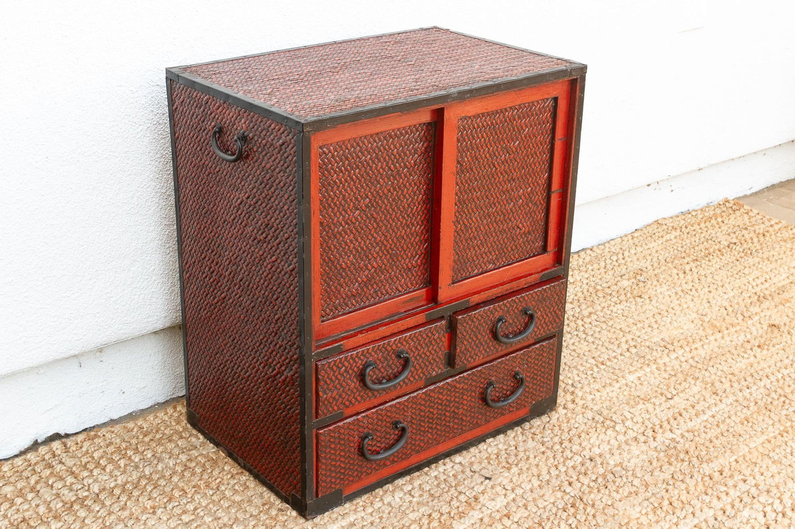 Mid-Century Japanese Faux Bamboo Tansu Chest - 5