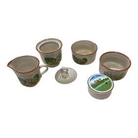 1970s Collection of Stoneware Dishes- Set of 5