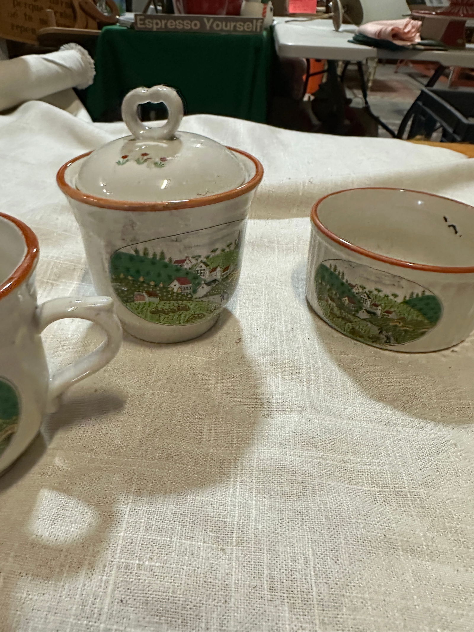 1970s Collection of Stoneware Dishes- Set of 5 - 5