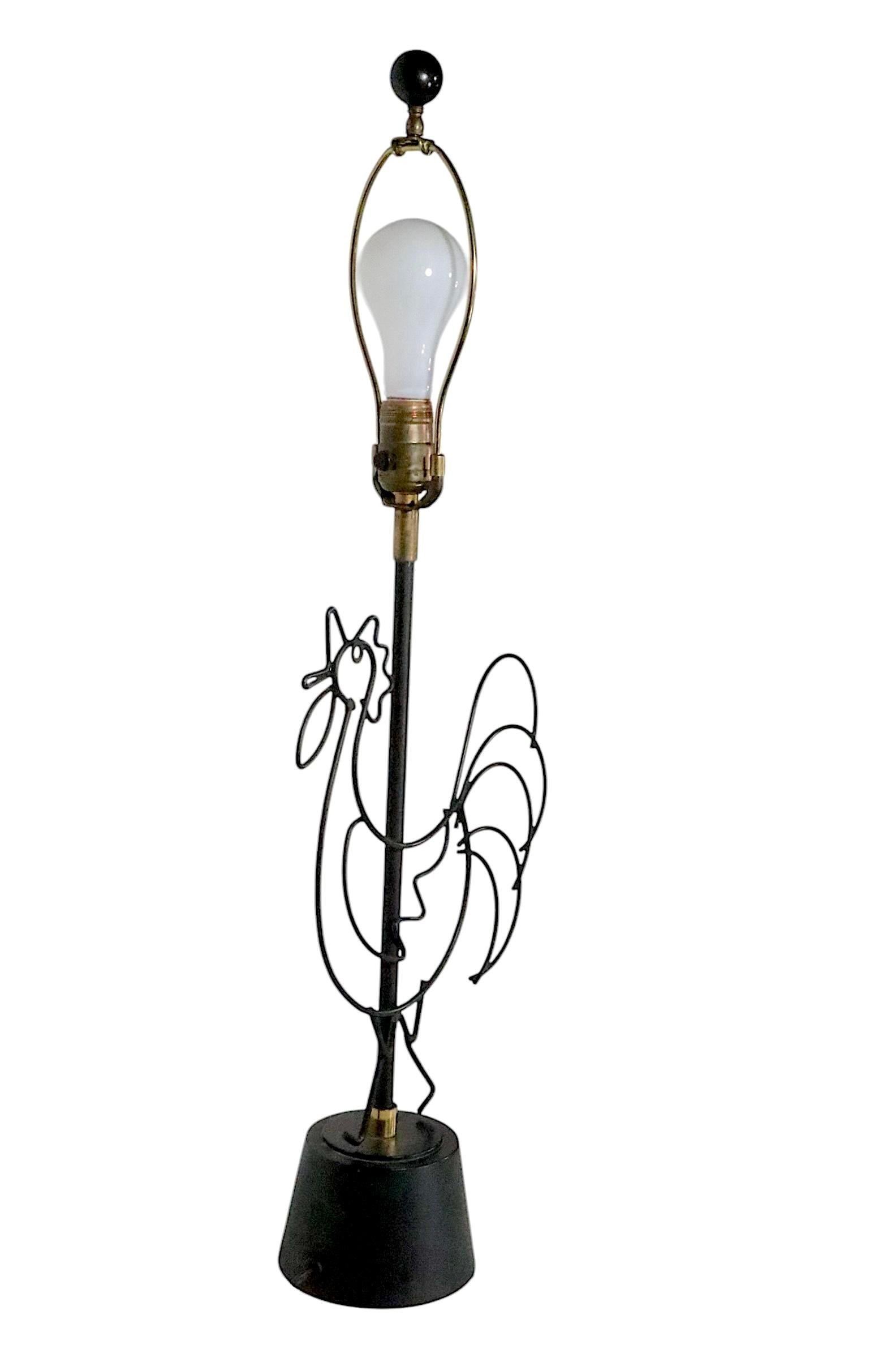 Mid Century Wire Rooster Attributed To Fredrick Weinberg - 3