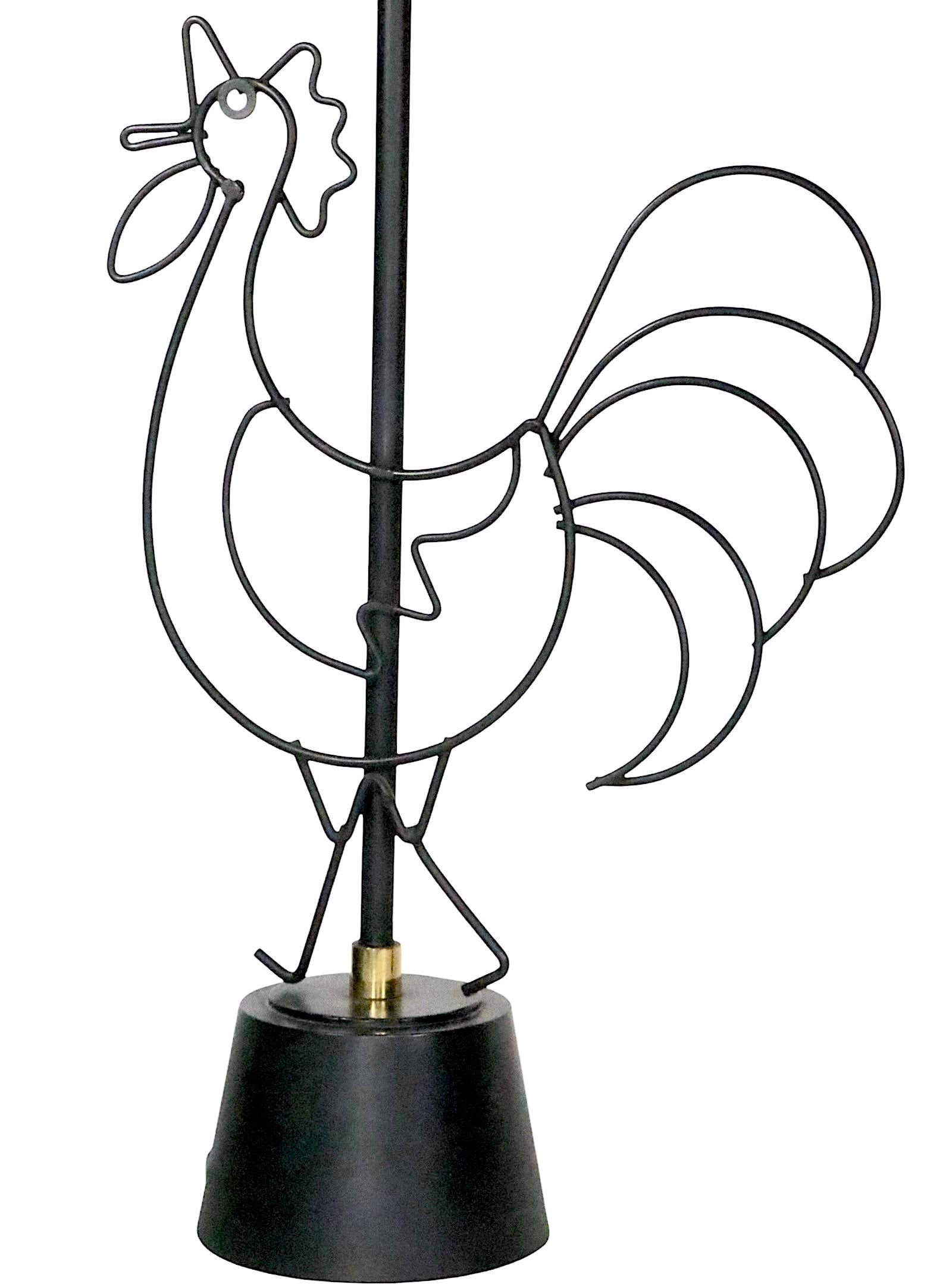 Mid Century Wire Rooster Attributed To Fredrick Weinberg - 6