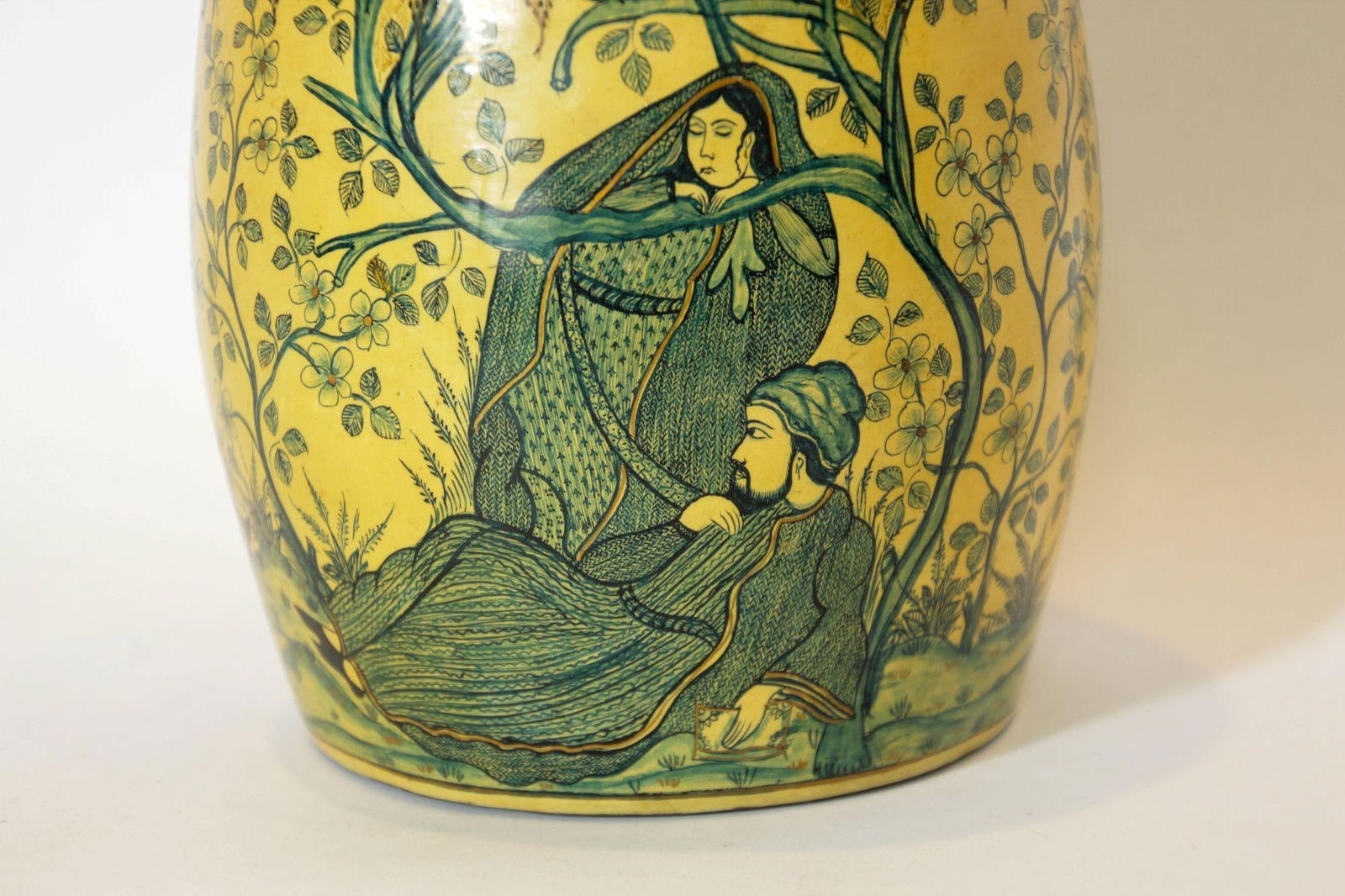 Islamic Kashmir Hand Painted Paper Mache Tea Caddy Storage Box 1950s - 12