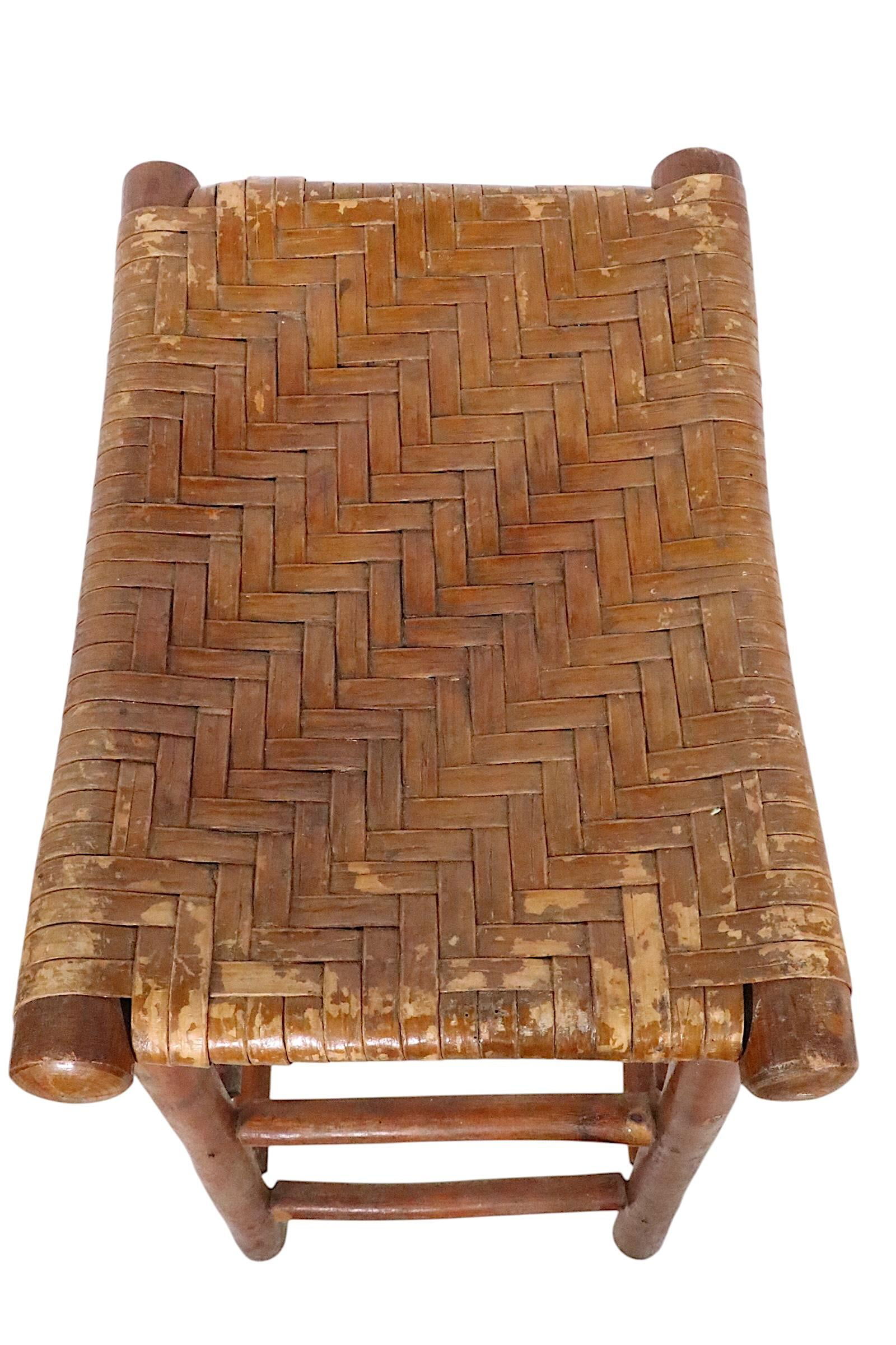 Vintage Adirondack Old Hickory Style Bar Stool - 11