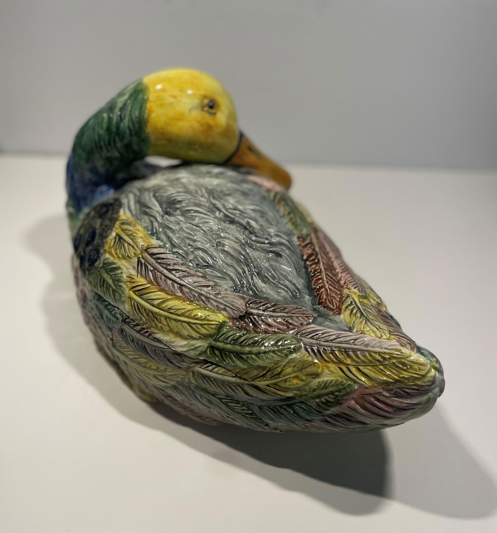 Vintage Large Hand-Painted Italian Ceramic Duck Tureen - 2