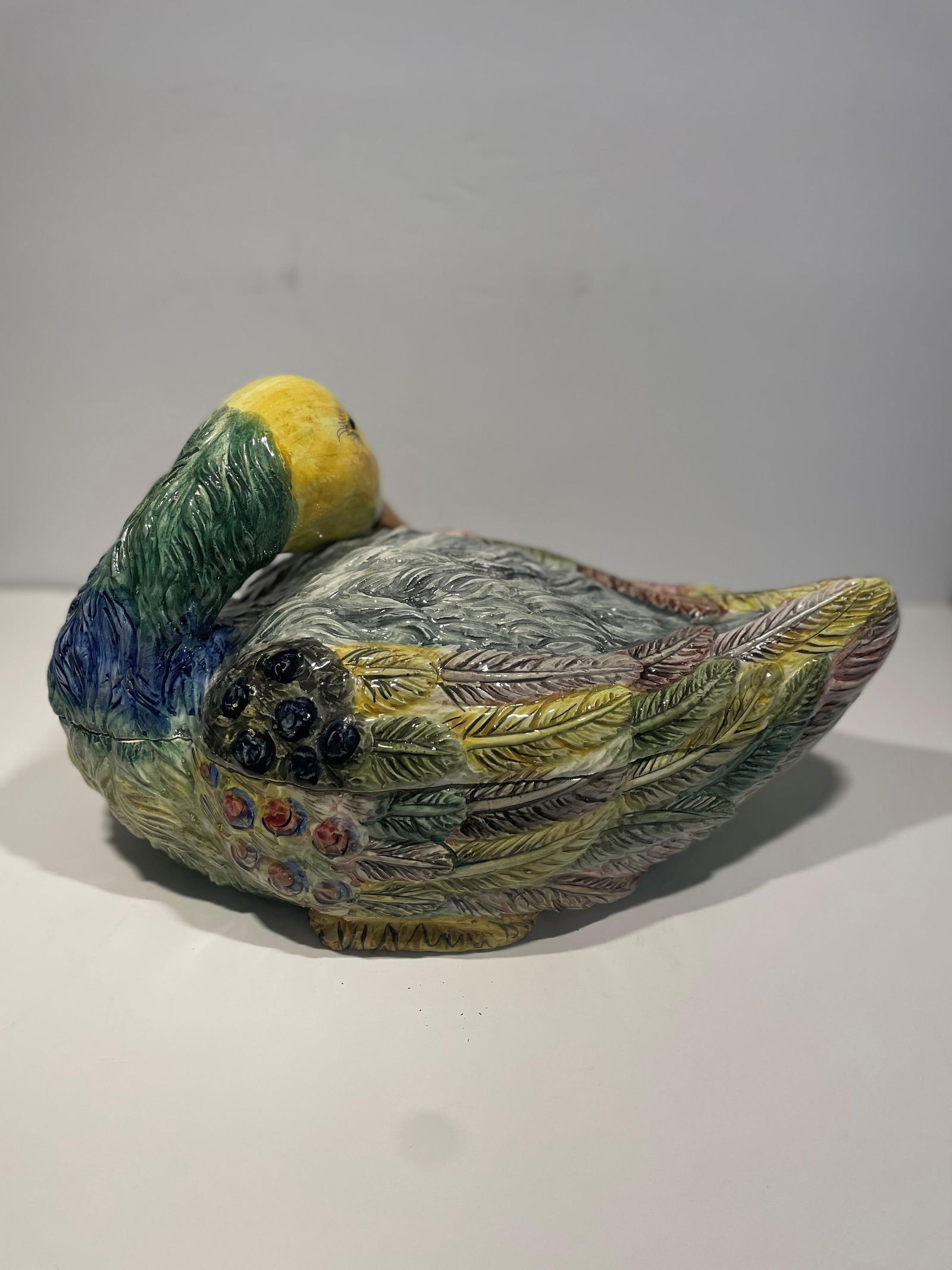 Vintage Large Hand-Painted Italian Ceramic Duck Tureen - 6