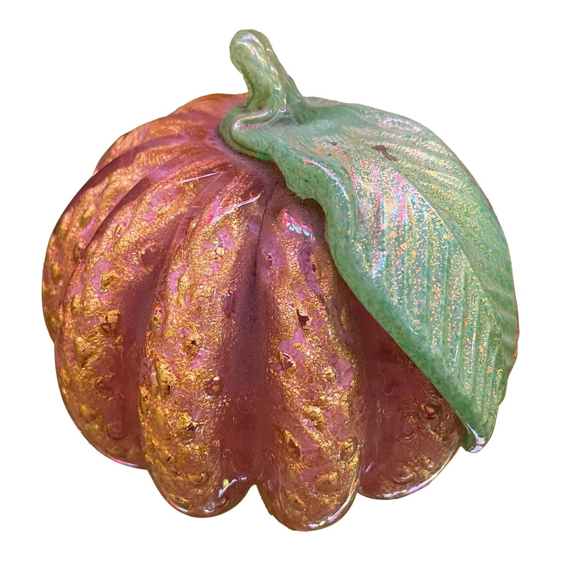 Murano Glass Pumpkin Circa 1960s: Delightful Murano glass pumpkin from the 60s. These gorgeous small pieces really enliven a room. The perfect accent where you need one. Condition: Alterations: Original Condition Unaltered