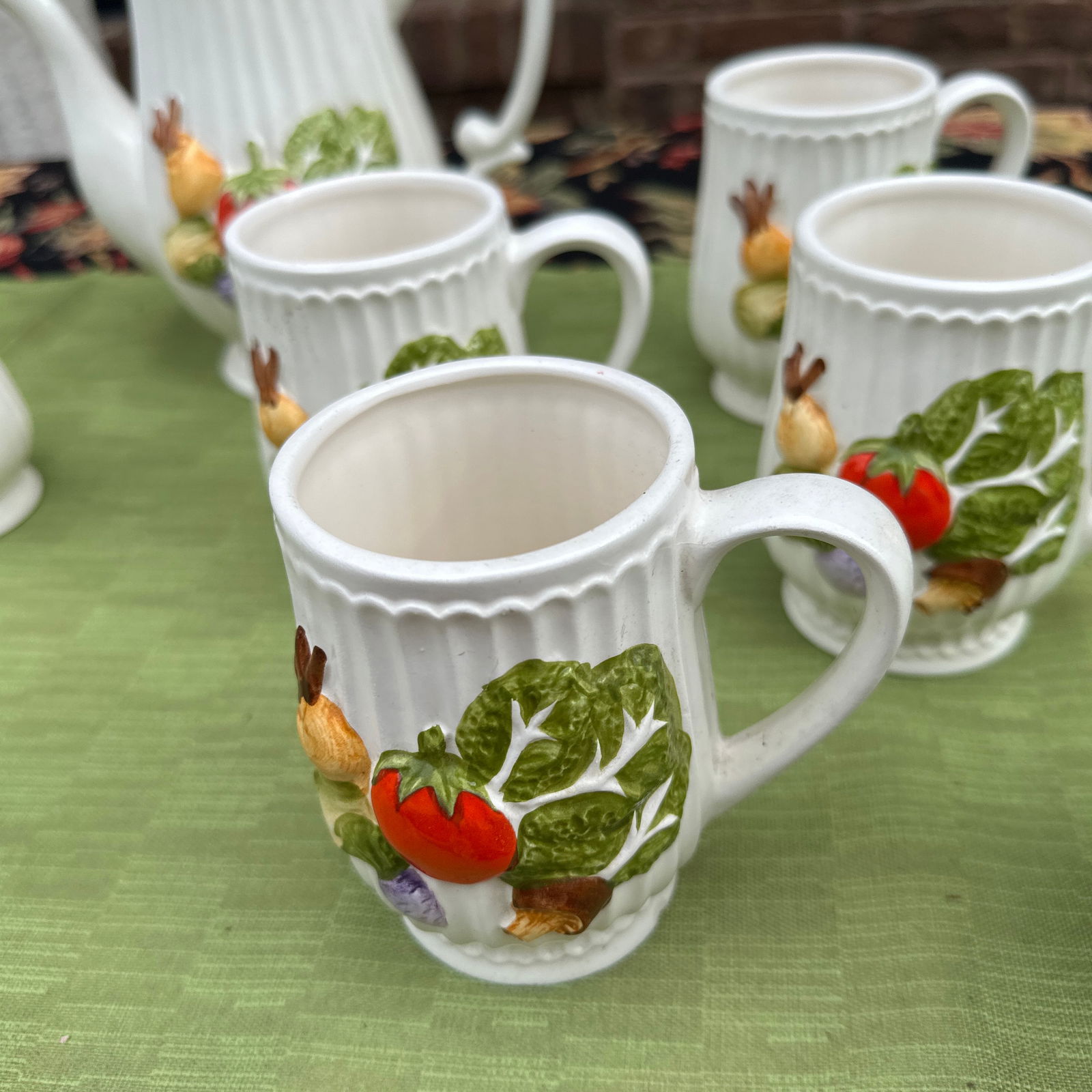 1970s Ceramic Vegetable Tea Set- 10 Pieces - 3