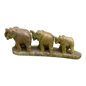 1970s Small Stone Elephant Sculpture