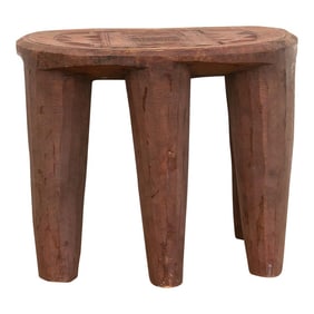 Handcarved Wooden Nupe Stool