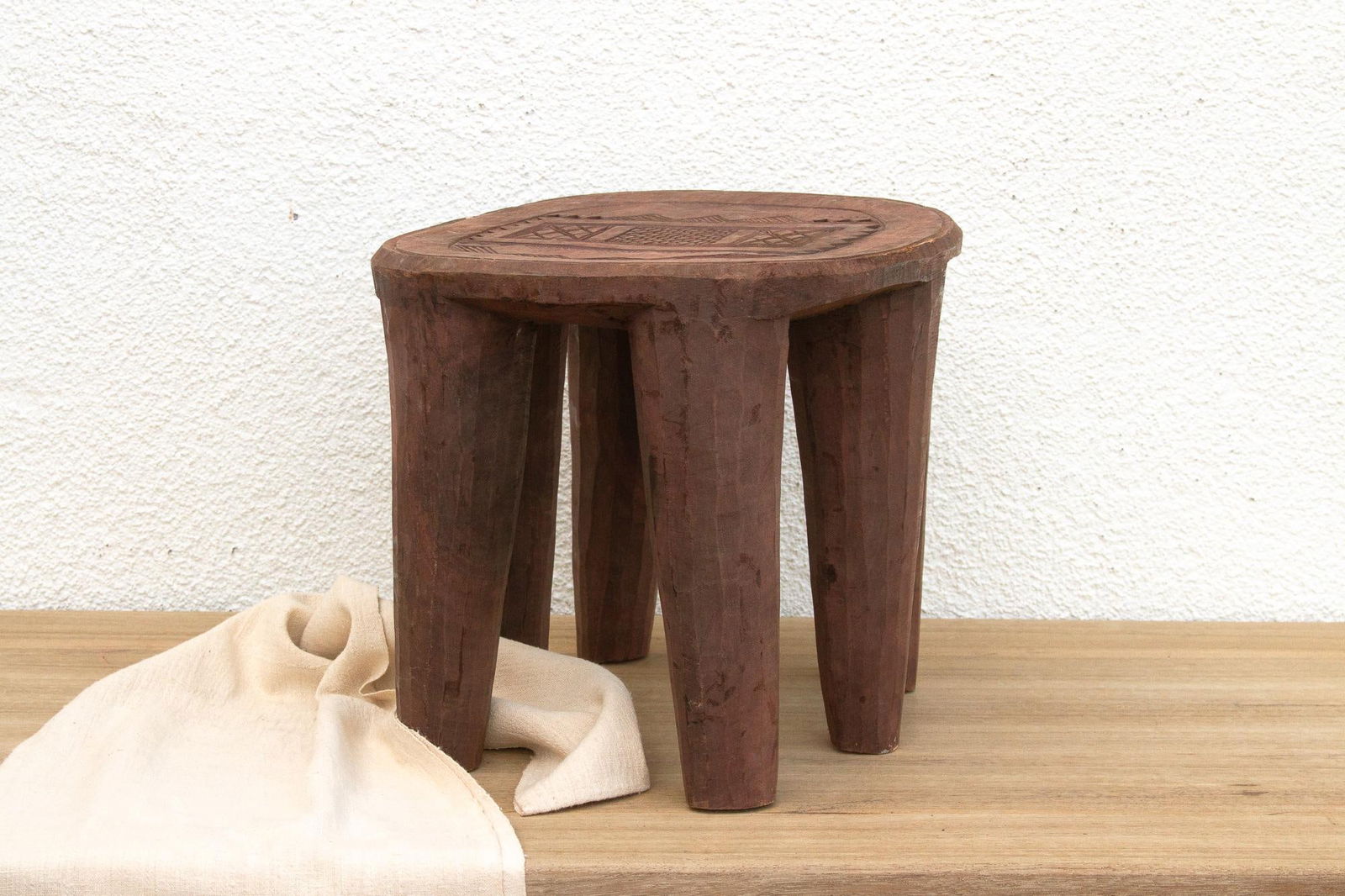 Handcarved Wooden Nupe Stool - 2