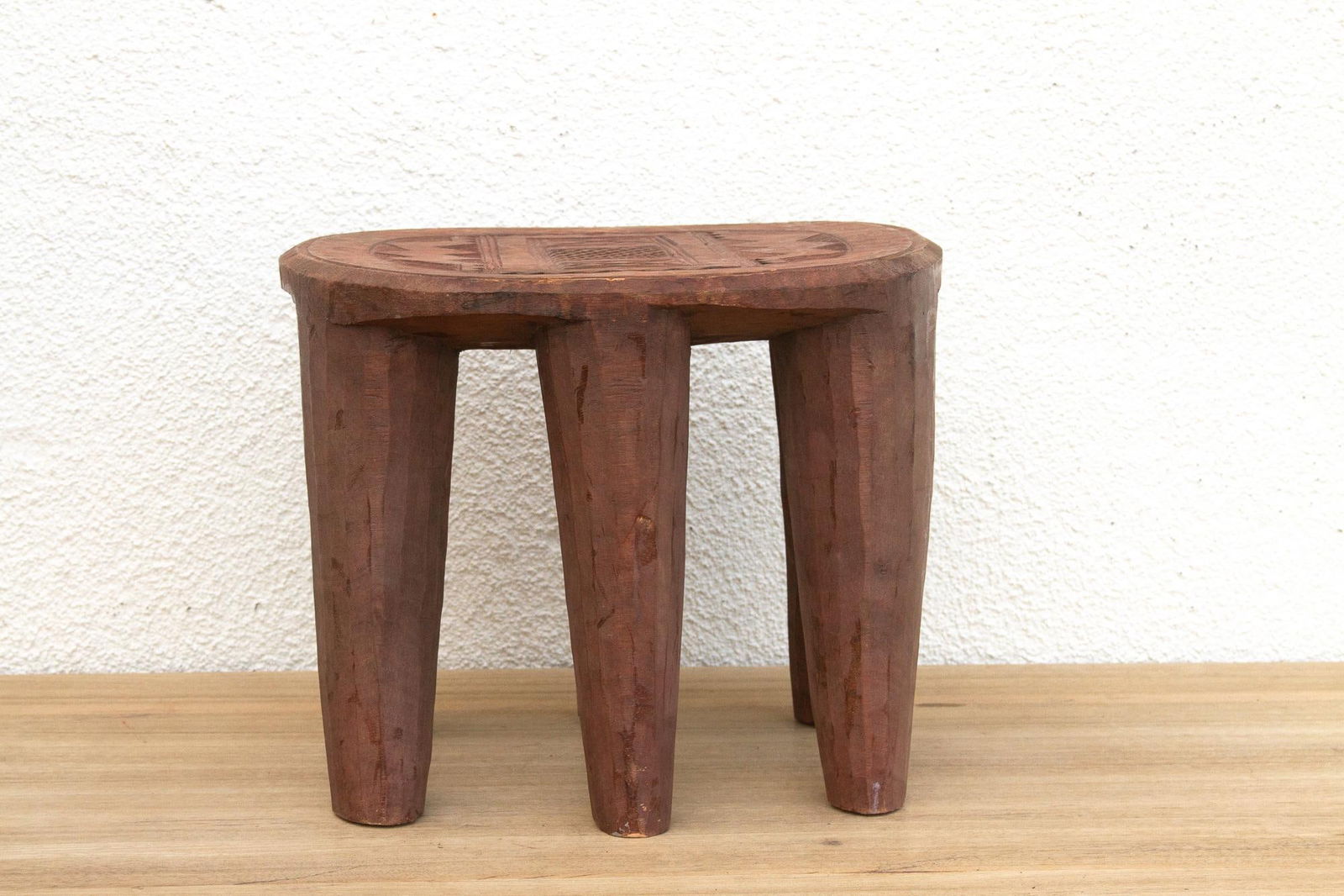 Handcarved Wooden Nupe Stool - 3