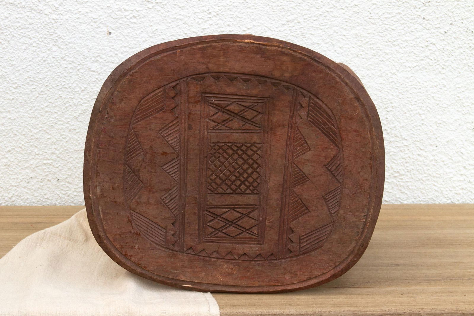 Handcarved Wooden Nupe Stool - 4