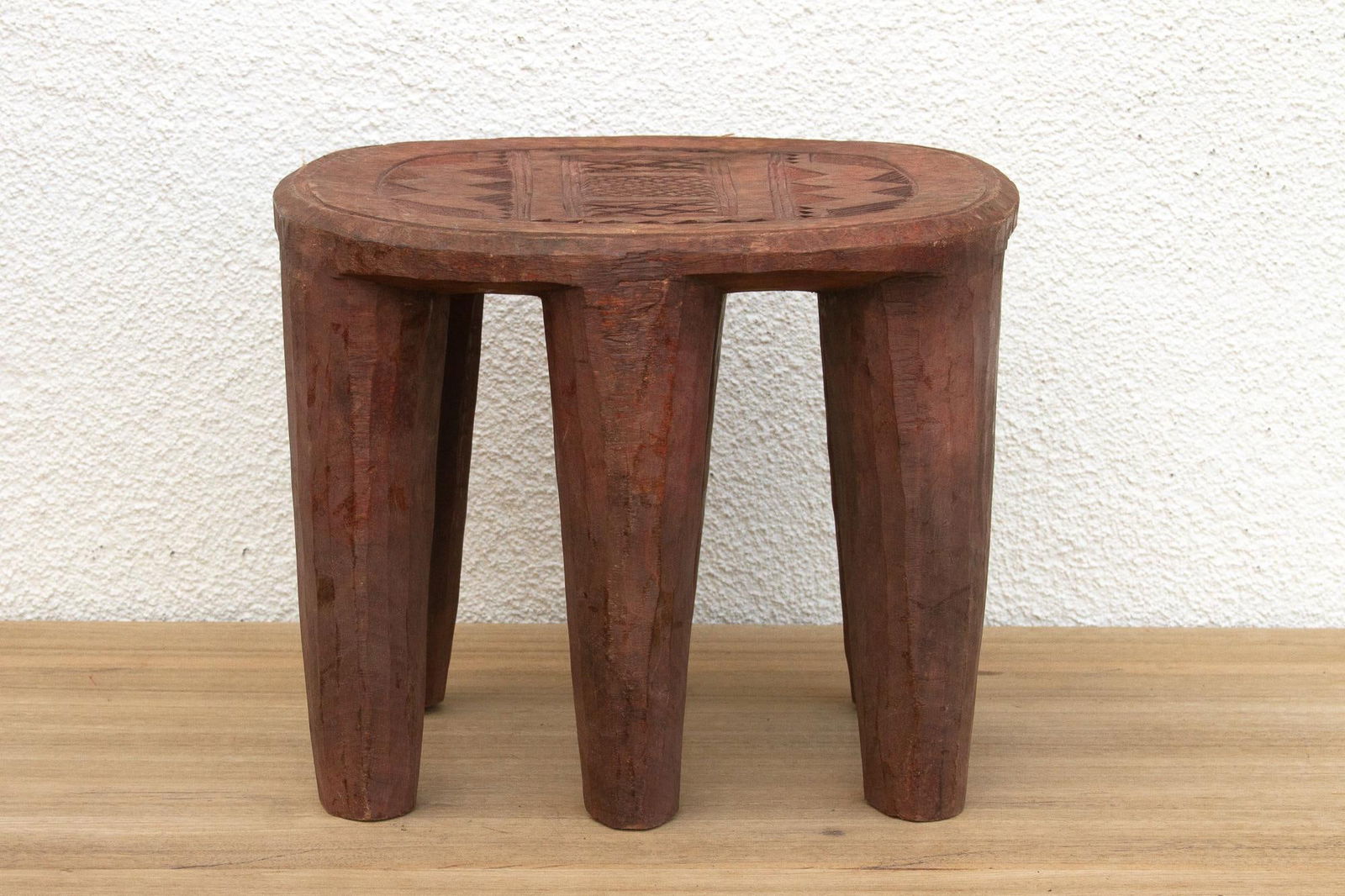 Handcarved Wooden Nupe Stool - 6