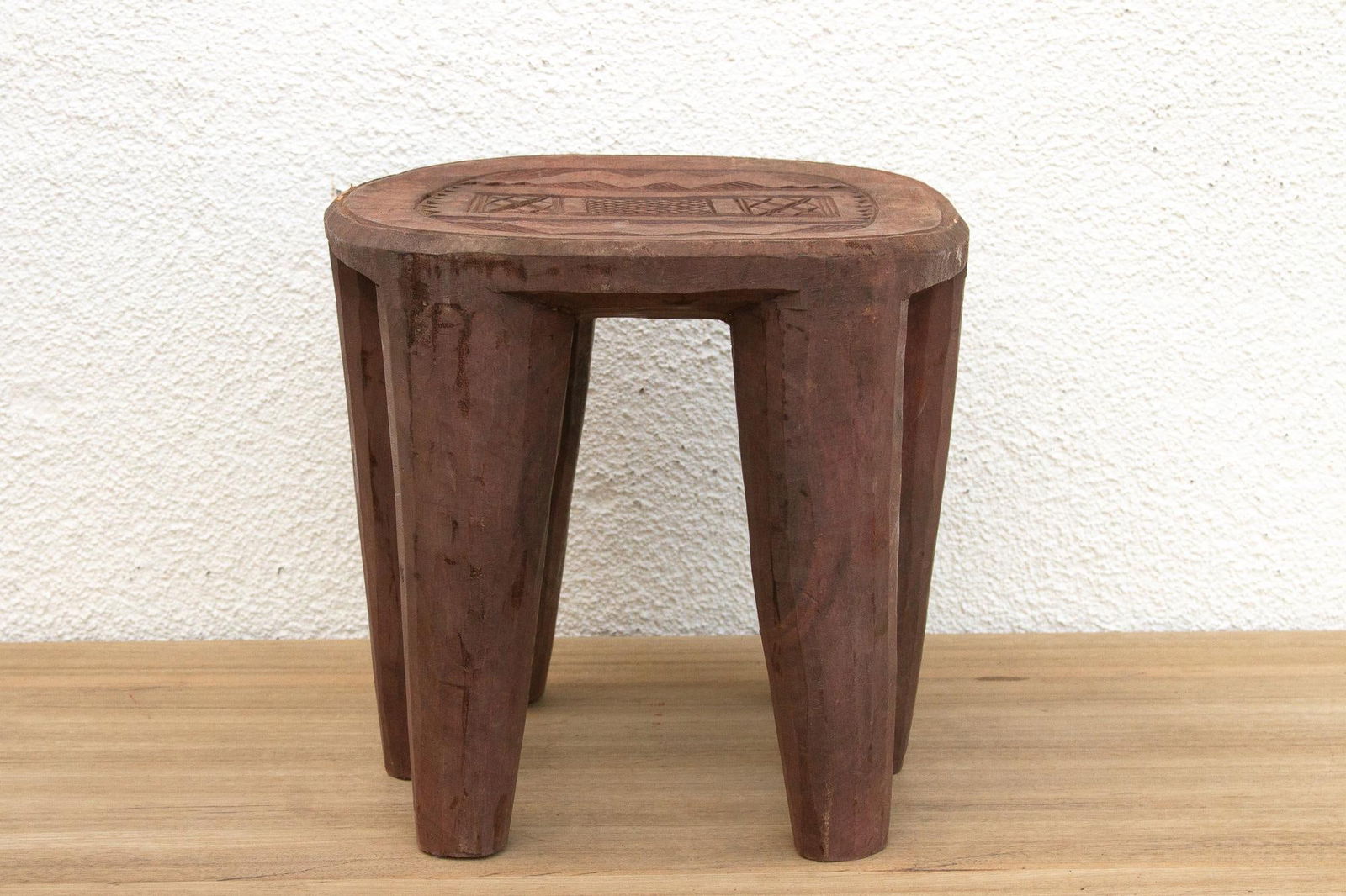 Handcarved Wooden Nupe Stool - 7