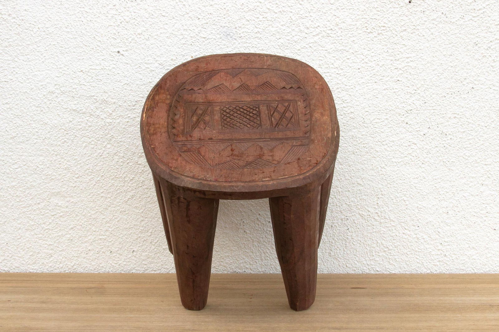 Handcarved Wooden Nupe Stool - 8