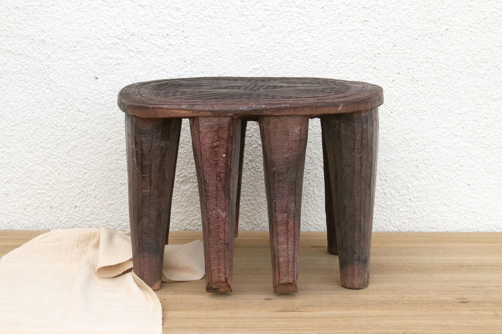Small 8-Legged African Carved Stool - 2