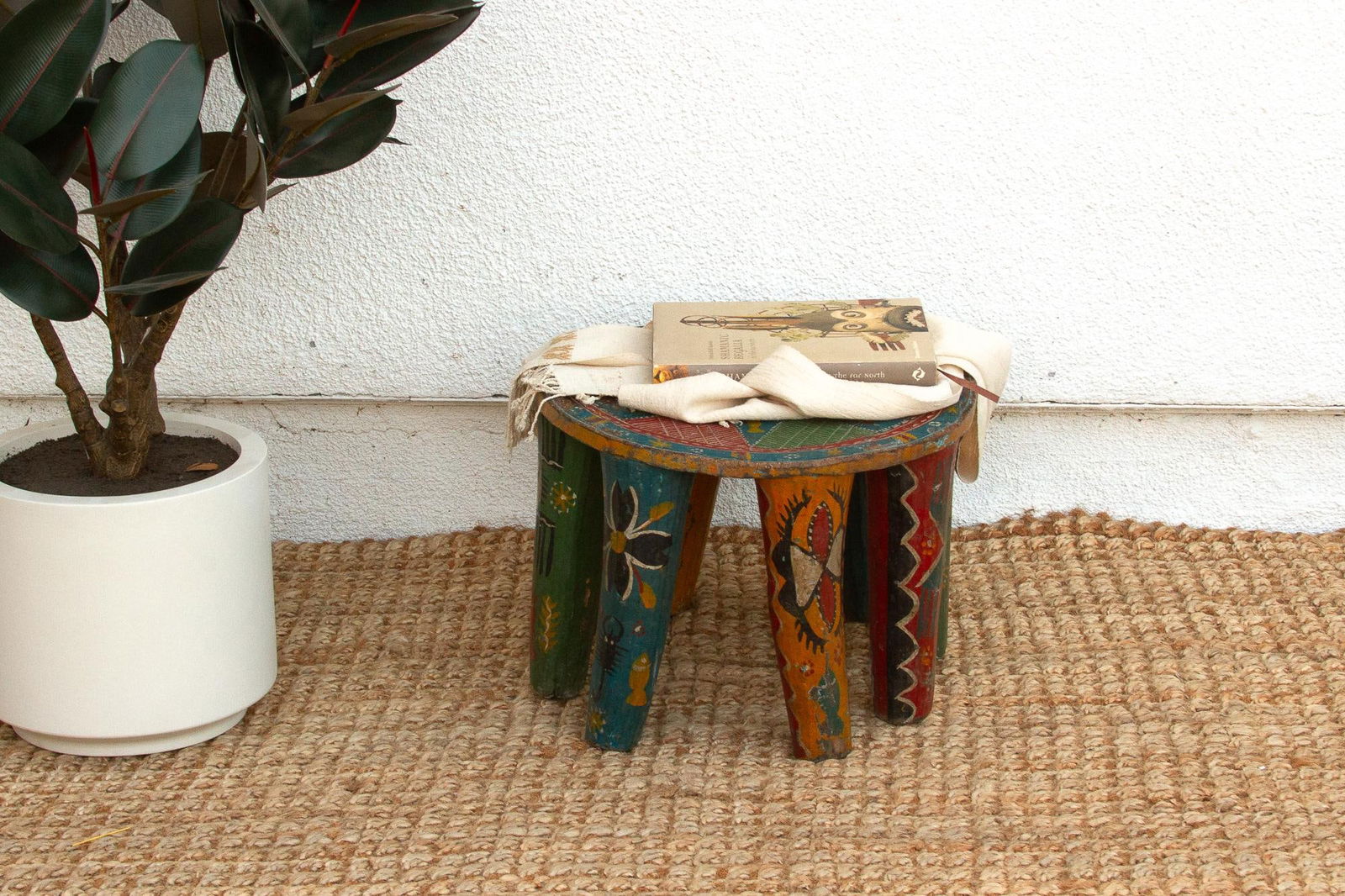Antique African Nupe Painted Table - 2