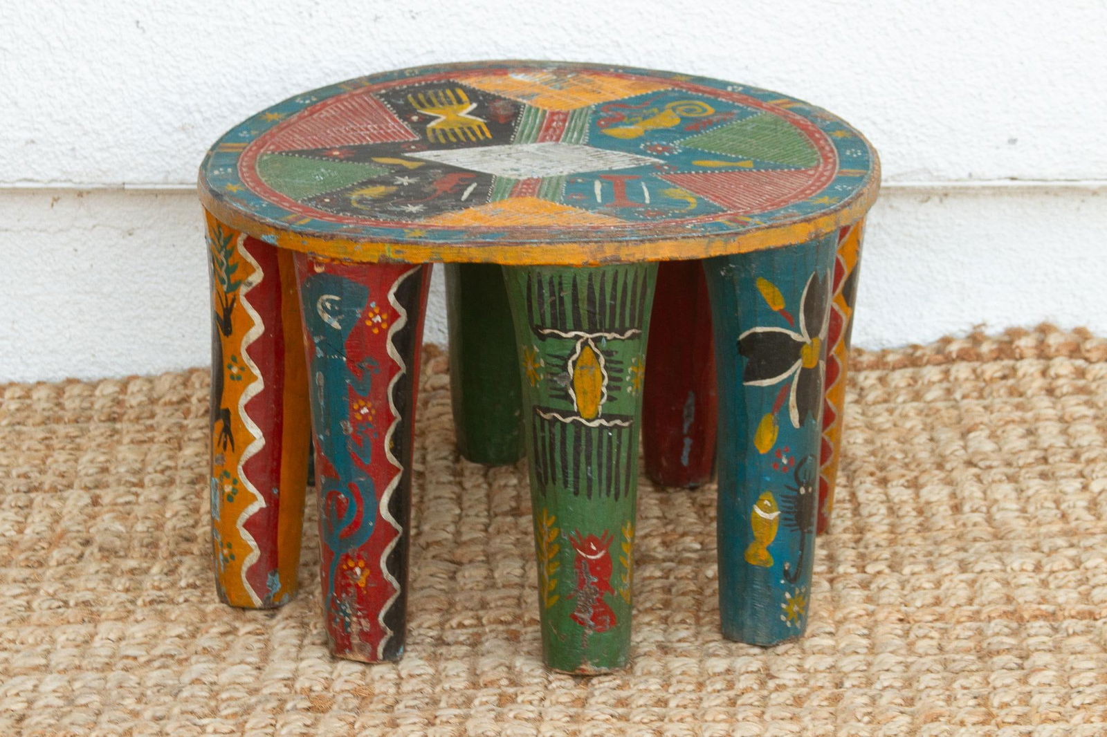 Antique African Nupe Painted Table - 4