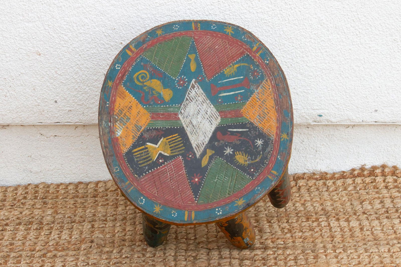 Antique African Nupe Painted Table - 5