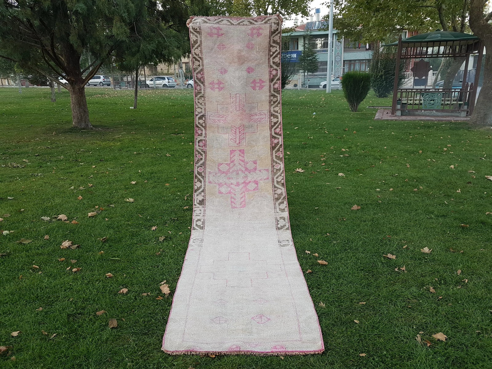 Distressed Turkish Kurdish Runner 3' X 12'6" - 12
