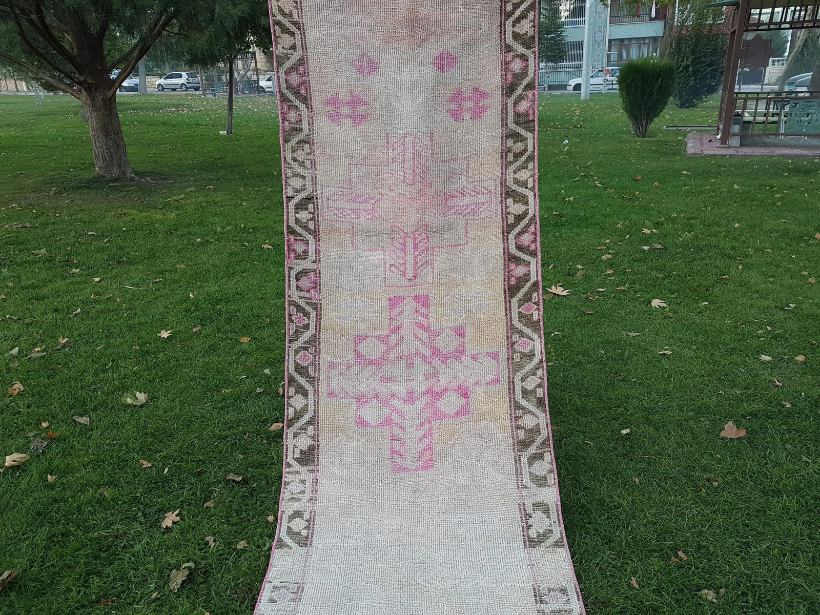 Distressed Turkish Kurdish Runner 3' X 12'6" - 8