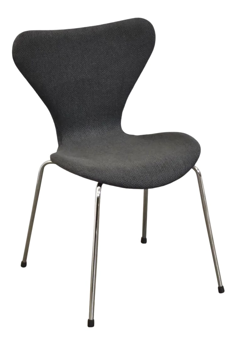 1970s Grey Tweed and Chrome Modern Desk Chair (1 of 10)