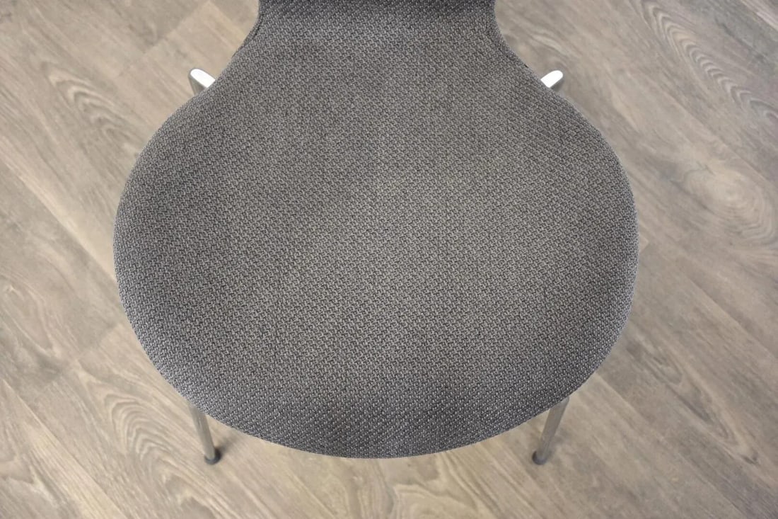 1970s Grey Tweed and Chrome Modern Desk Chair - 5