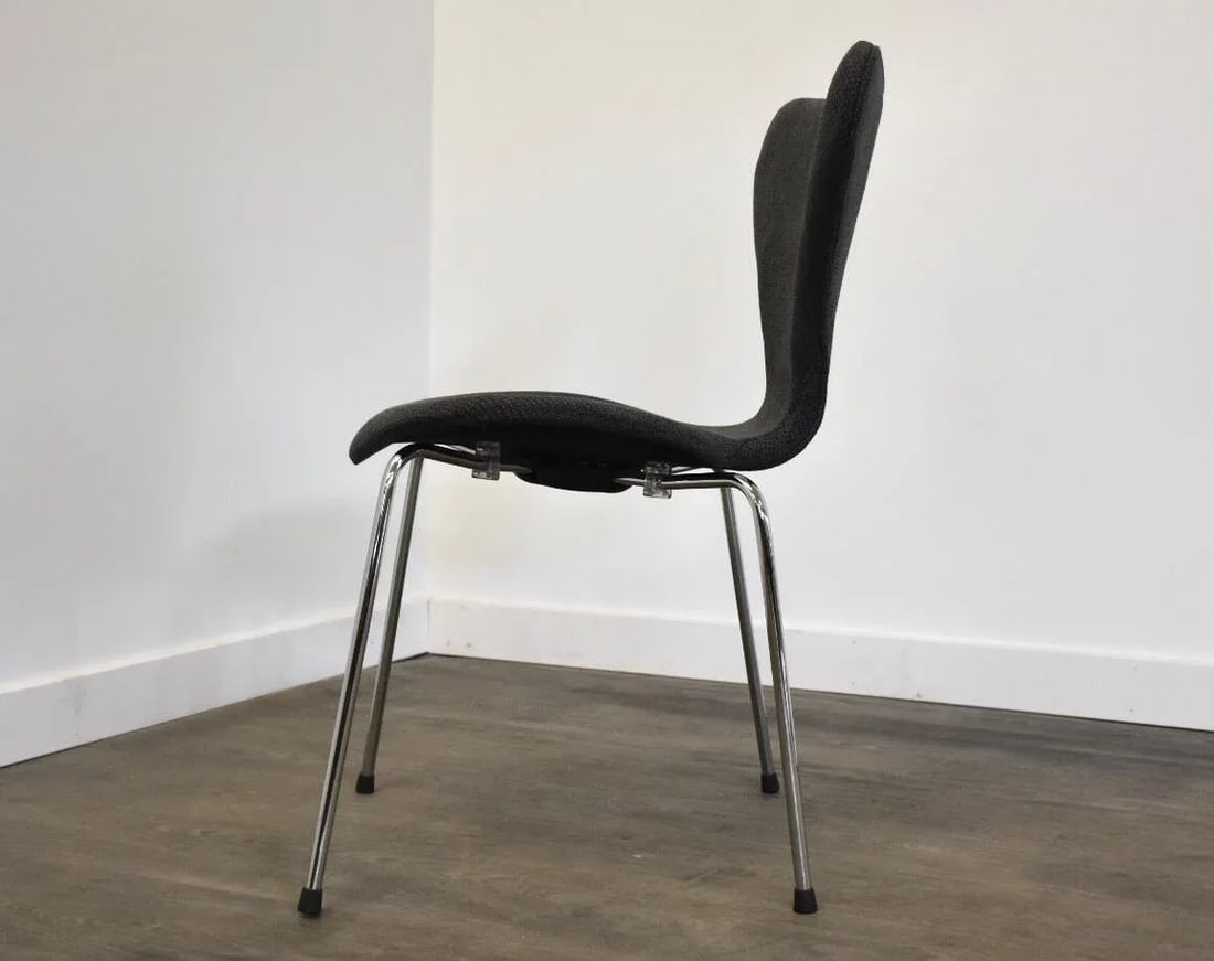 1970s Grey Tweed and Chrome Modern Desk Chair - 7