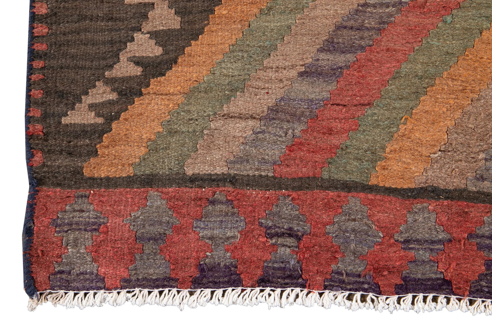 Mid-20th Century Vintage Kilim Runner Rug 4' 5" X 9' 4'' - 10