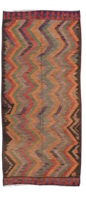 Mid-20th Century Vintage Kilim Runner Rug 4' 5" X 9' 4''
