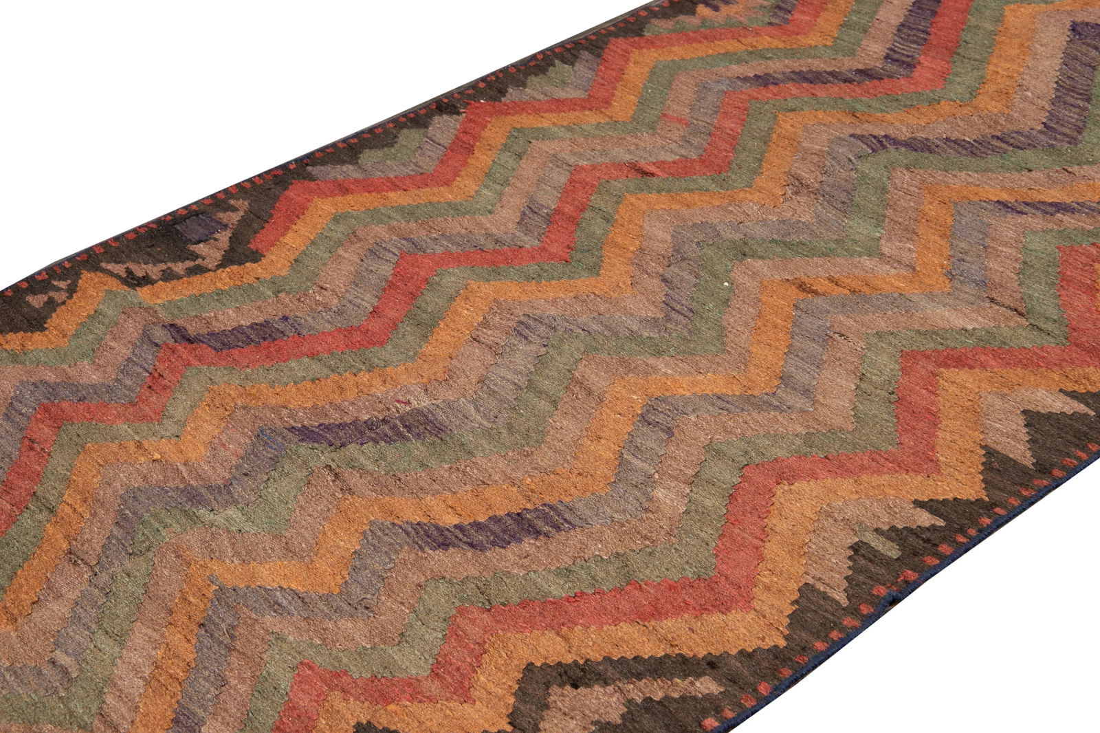 Mid-20th Century Vintage Kilim Runner Rug 4' 5" X 9' 4'' - 6