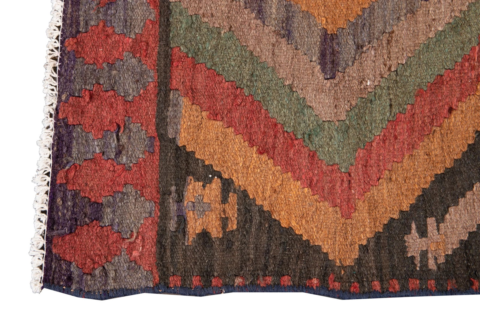 Mid-20th Century Vintage Kilim Runner Rug 4' 5" X 9' 4'' - 7