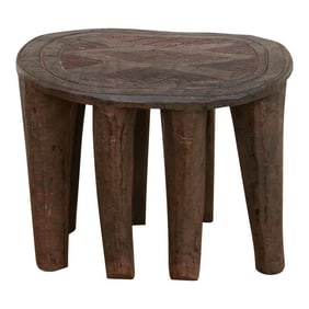Round Artisanal African Side Table
