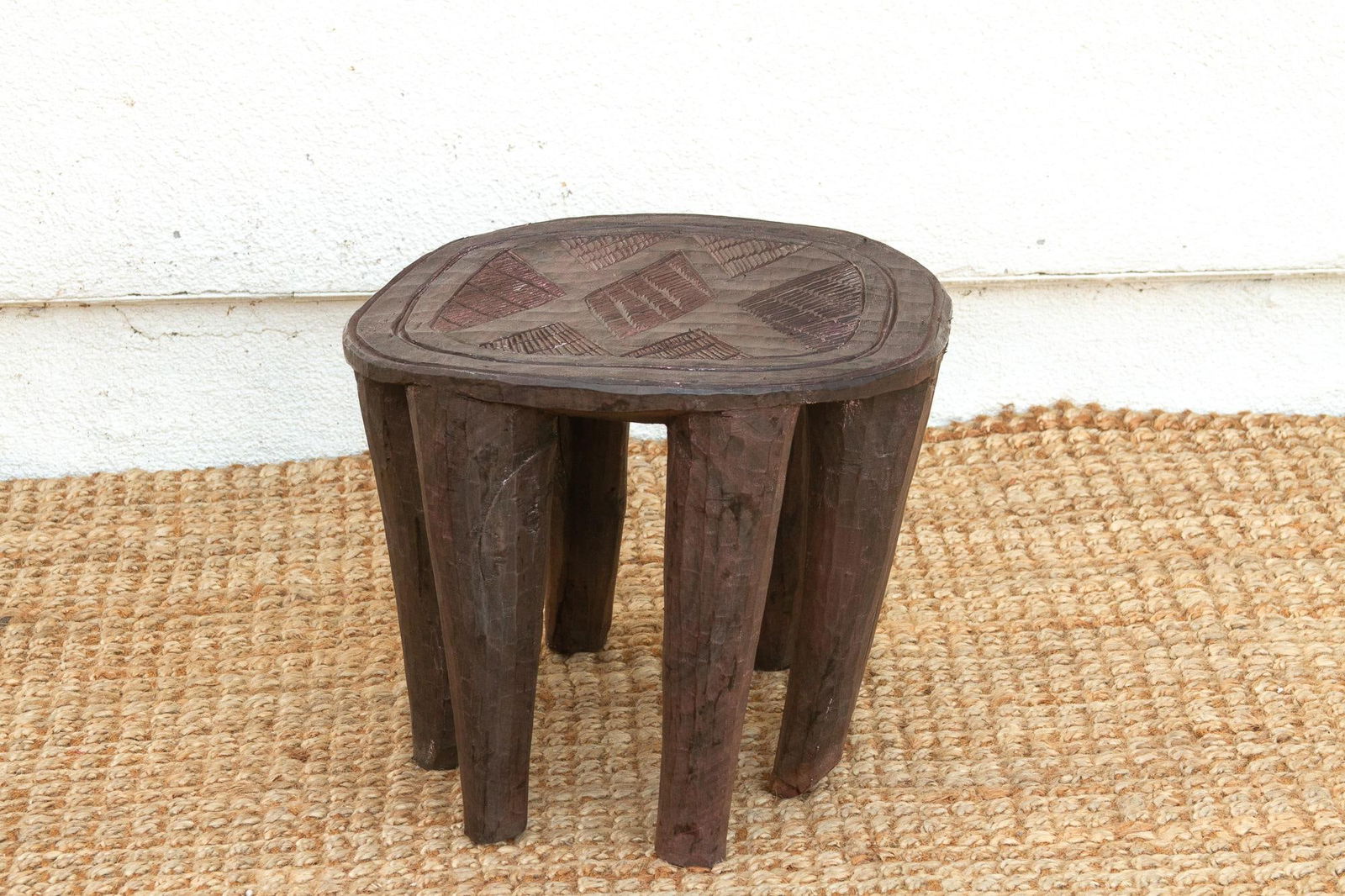 Round Artisanal African Side Table - 4