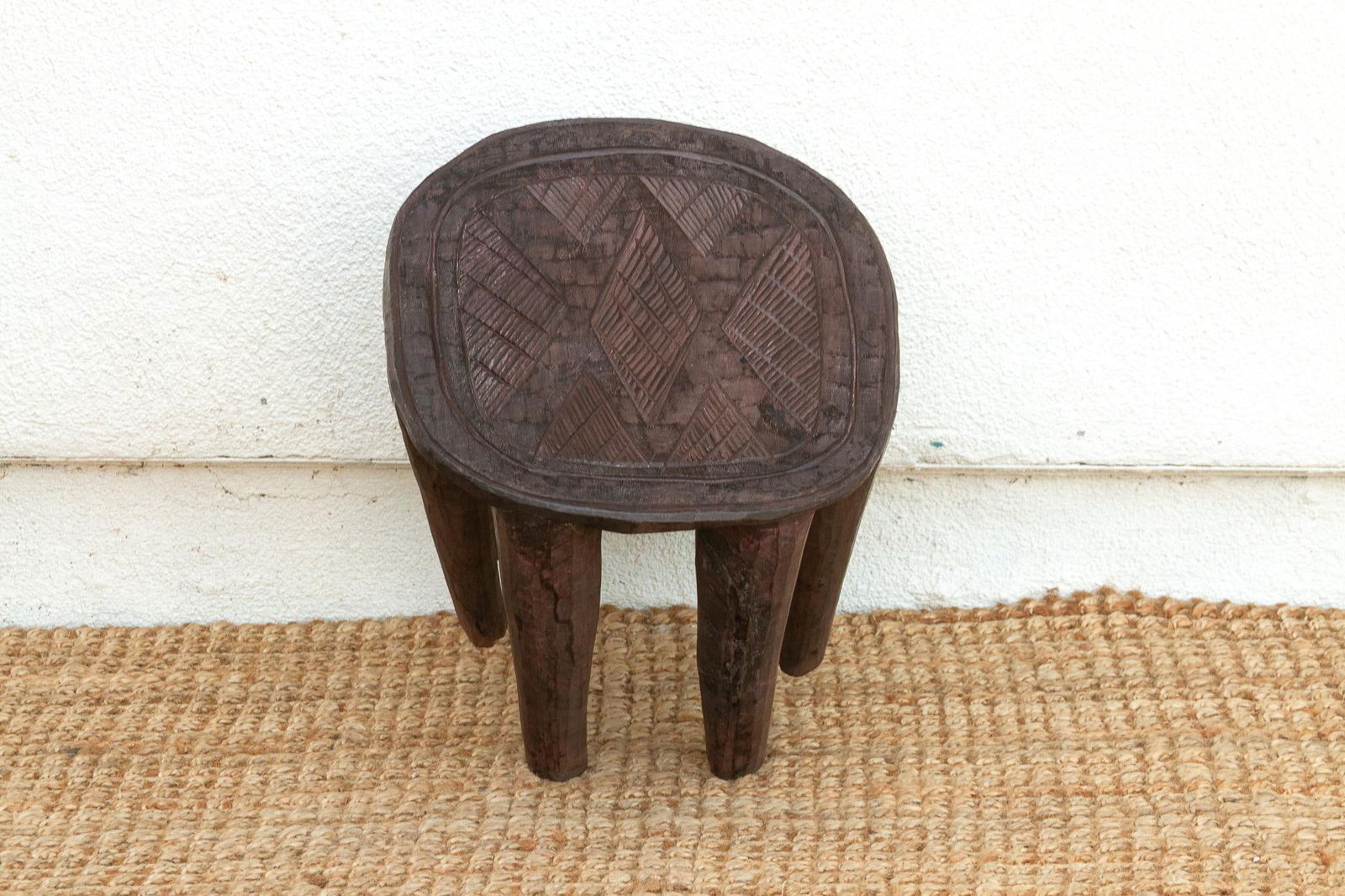 Round Artisanal African Side Table - 5
