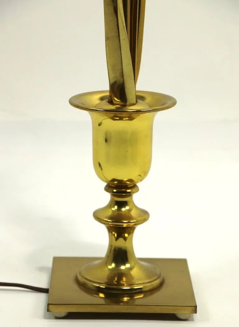 1960s Mid Century Brass Cattail Table Lasmp - 5