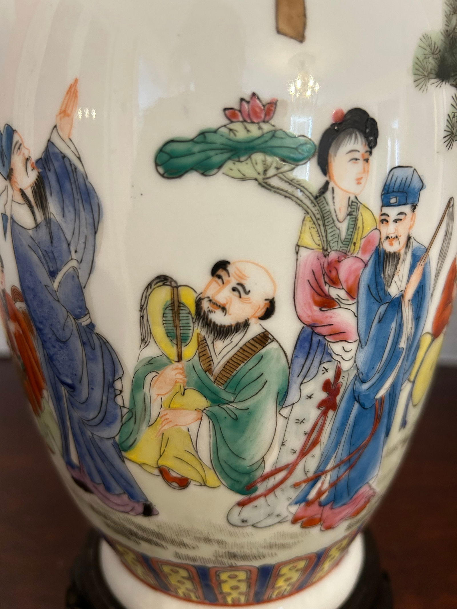 Vintage Famille Rose Table Lamp - 7