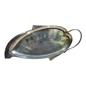 1950s Three Crowns Silverplate Leaf Tray