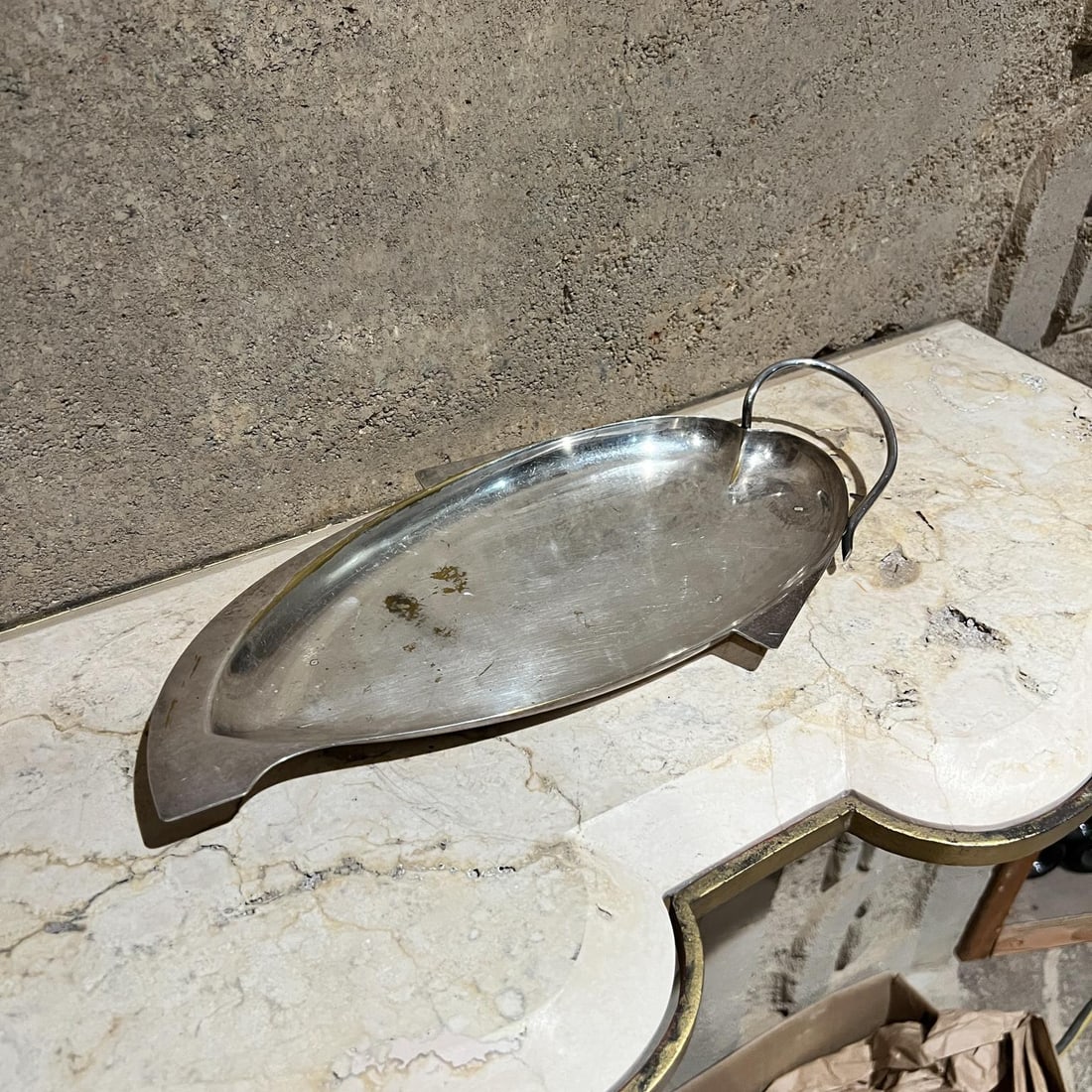 1950s Three Crowns Silverplate Leaf Tray - 5