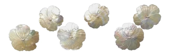 Handcrafted Napkin Rings in Natural Capiz Pearl Shell - Set of 6