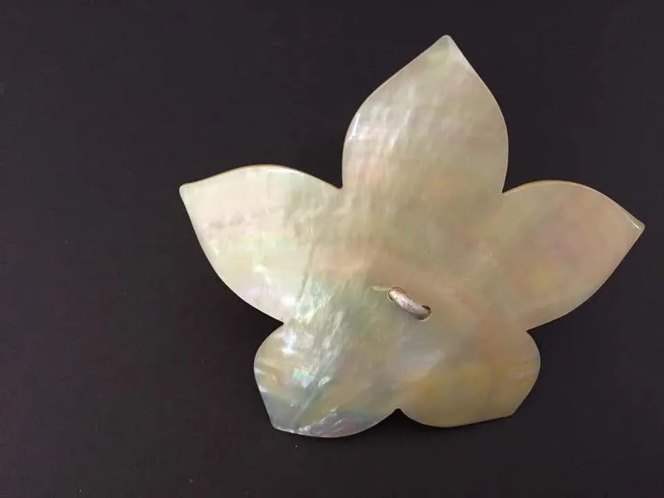 Handcrafted Napkin Rings in Natural Capiz Pearl Shell Flower Star Shape - Set of 6 - 8