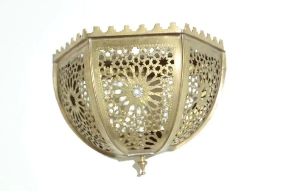 Brass Moroccan Art Wall Sconce Shade - 2