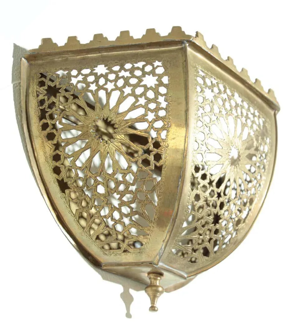 Brass Moroccan Art Wall Sconce Shade - 6