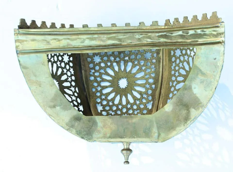 Brass Moroccan Art Wall Sconce Shade - 7