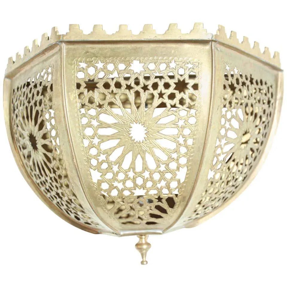 Brass Moroccan Art Wall Sconce Shade - 9