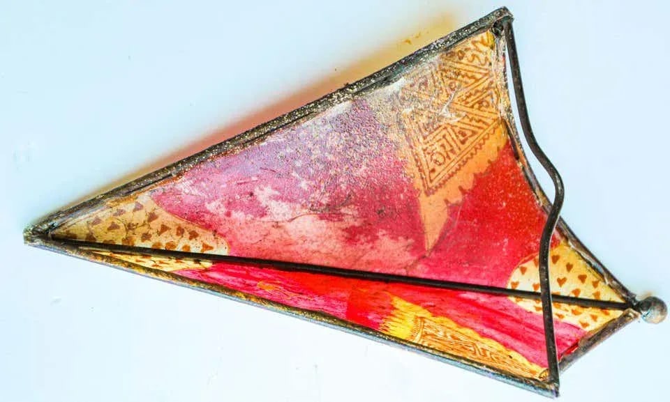 Parchment African Red Art Wall Sconce - 10