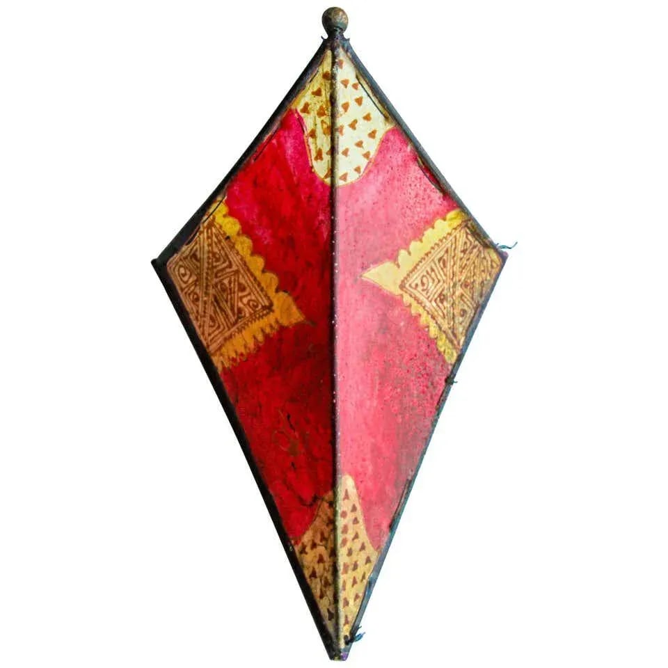 Parchment African Red Art Wall Sconce - 11